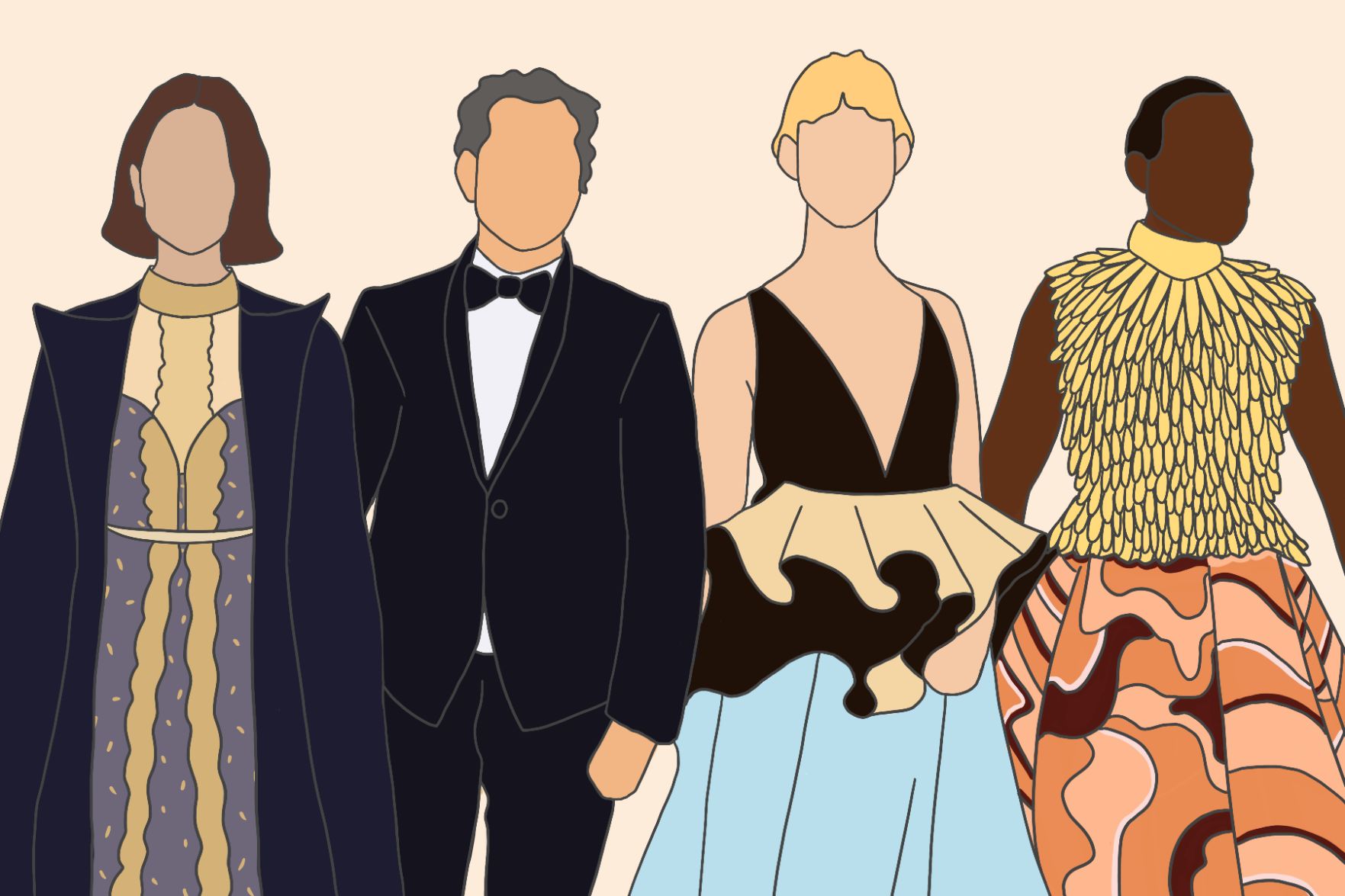 2020 Oscars red carpet fashion highlights graphic (png)